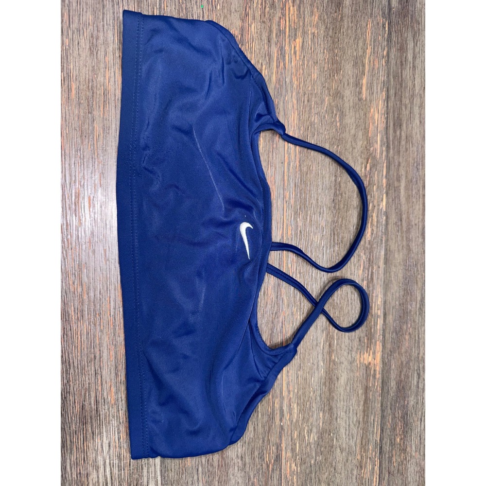 Nike Girls Royal Blue Crossback Swim Bikini Top Size 10 Swoosh Logo Athletic